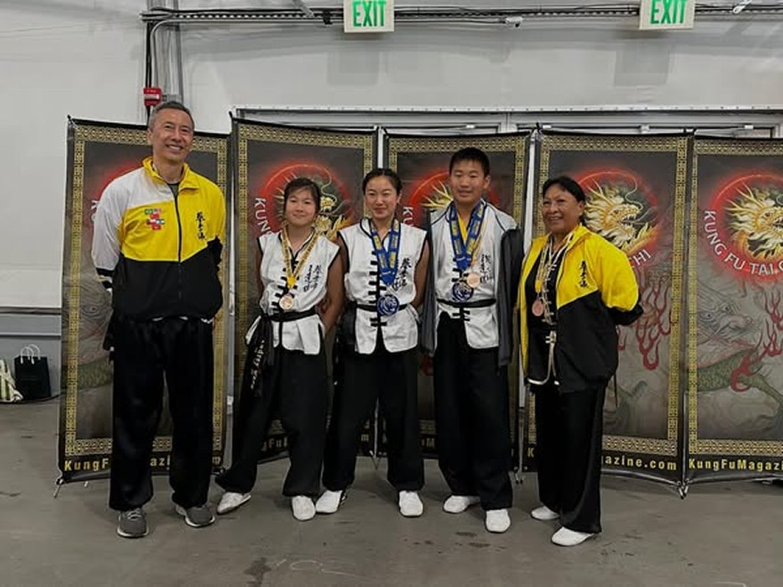 May 2025 Tiger Claw Elite Championship Tat Wong San Mateo Students with Sifu So and Sijeh Arlene